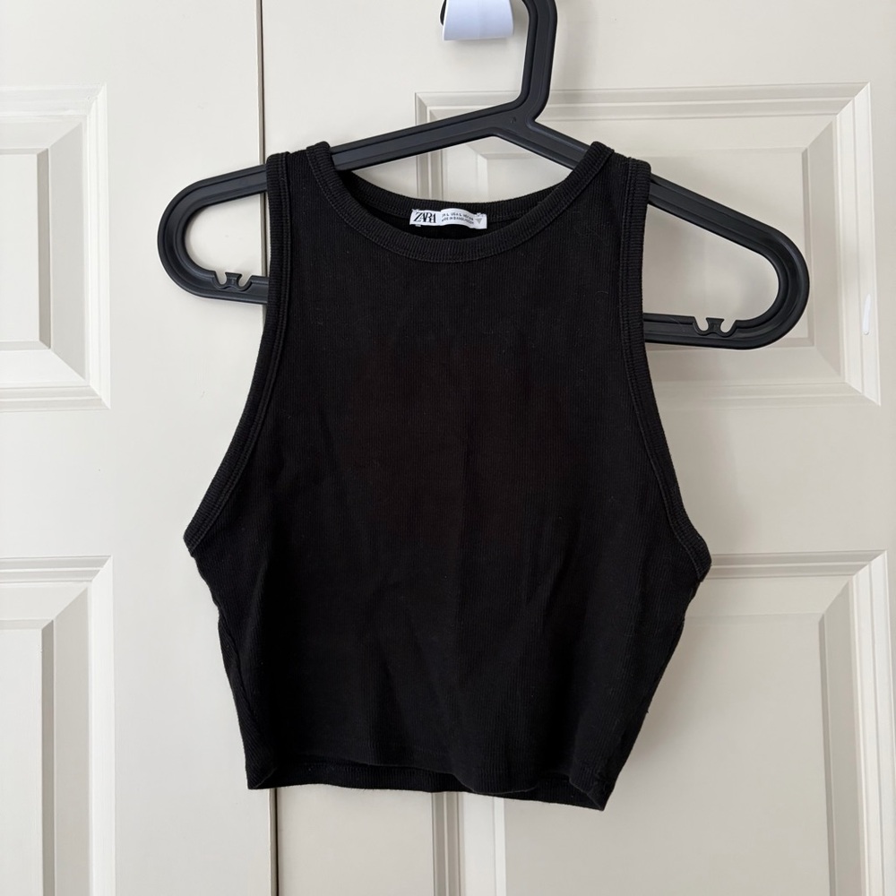 Zara Black Halter Top Tank Size Large